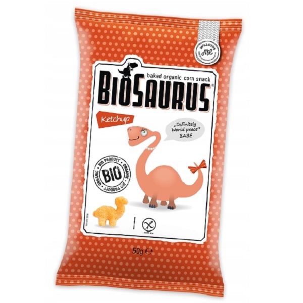 Chrupki kukurydziane BIO ketchup 50g – Biosaurus