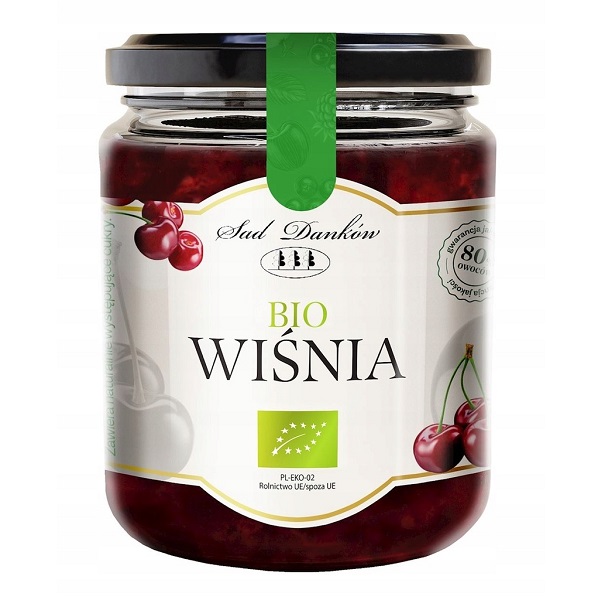 Dżem wiśniowy bez cukru BIO 260 g – Sad Danków