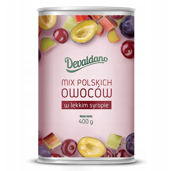 Mix polskich owoców w syropie w puszce 400g – Devaldano